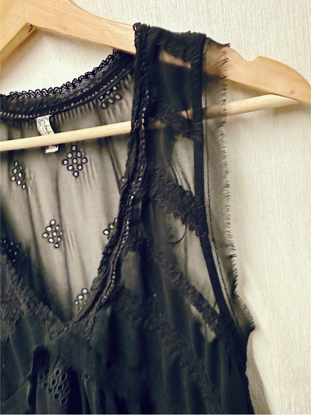 Free People Intimately Black Eyes For You Trapeze Sheer Babydoll Dress, Size XS - Picture 6 of 13